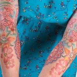 Tattoos - Shauna peacock and flower bodyset - 73236